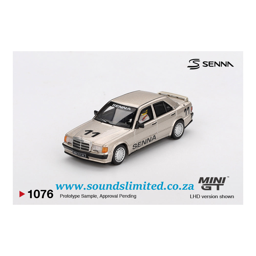 Mini GT #1076 Mercedes-Benz 190 E 2.3-16 #11 Ayrton Senna 1984 Nürburgring Race of Champions with Figure