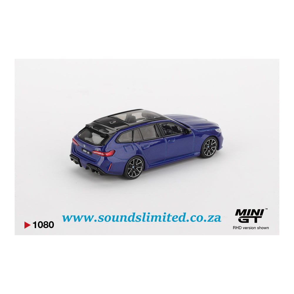 Mini GT #1080 BMW M5 Touring Marina Bay Blue Metallic Blister Packaging