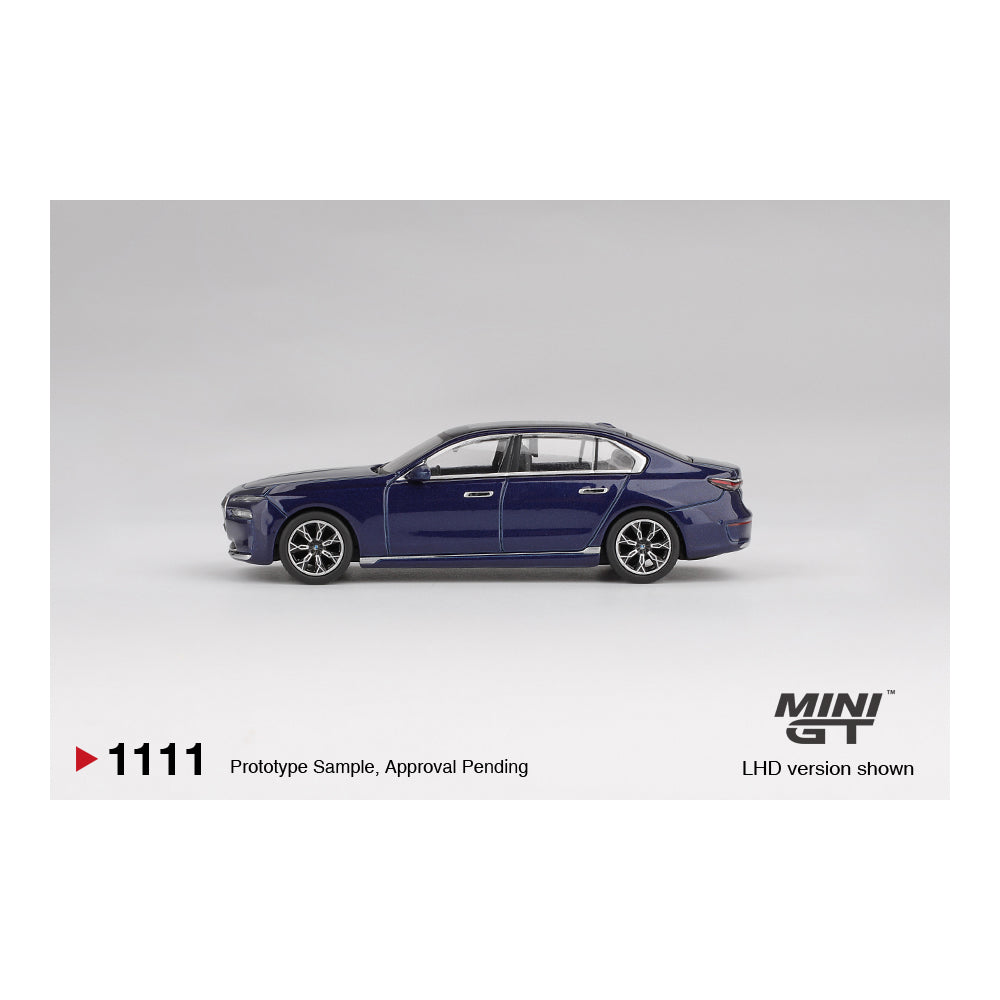 Mini GT #1111 BMW i7 xDrive60 Tanzanite Blue Metallic
