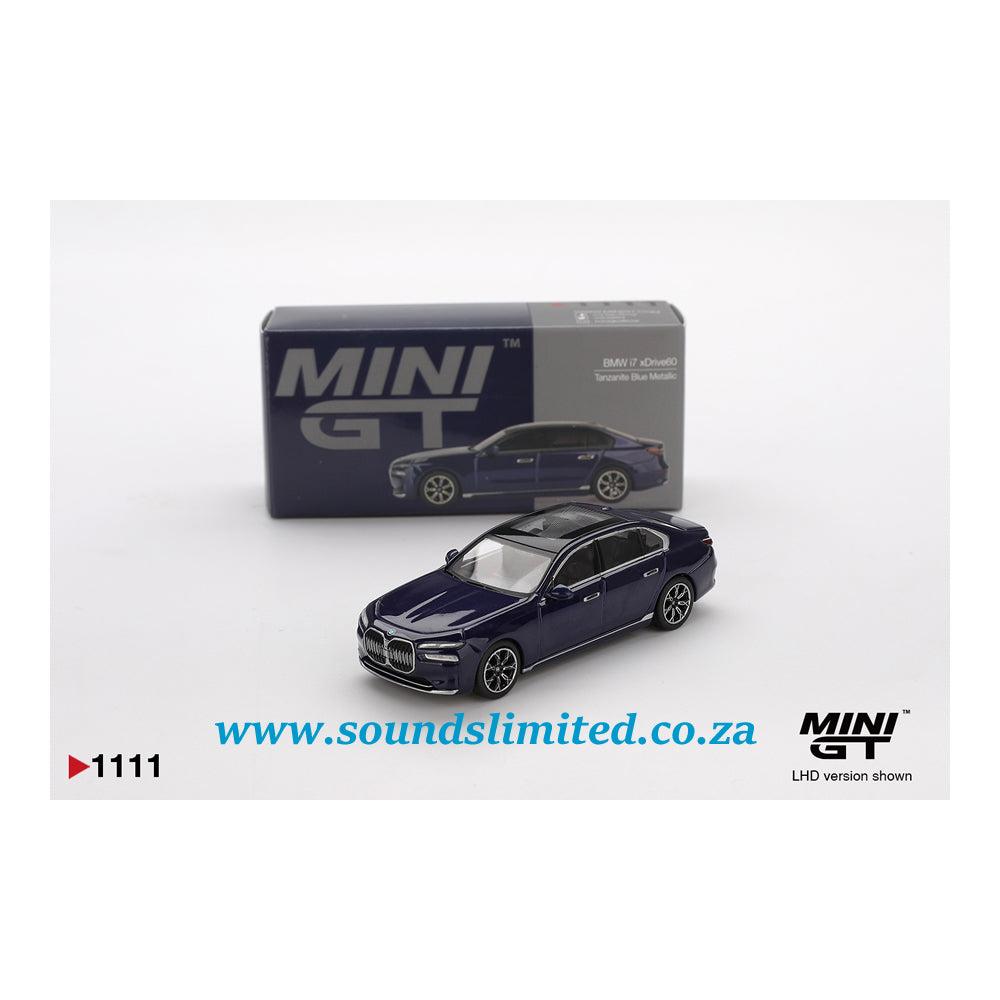 Mini GT #1111 BMW i7 xDrive60 Tanzanite Blue Metallic
