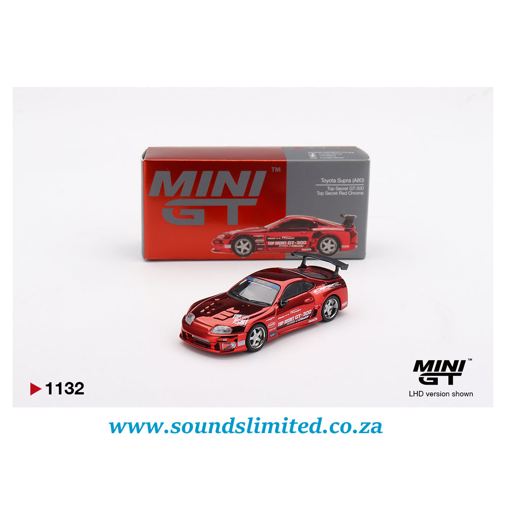 Mini GT #1132 Toyota Supra (A80) Top Secret GT-300 Top Secret Red Chrome