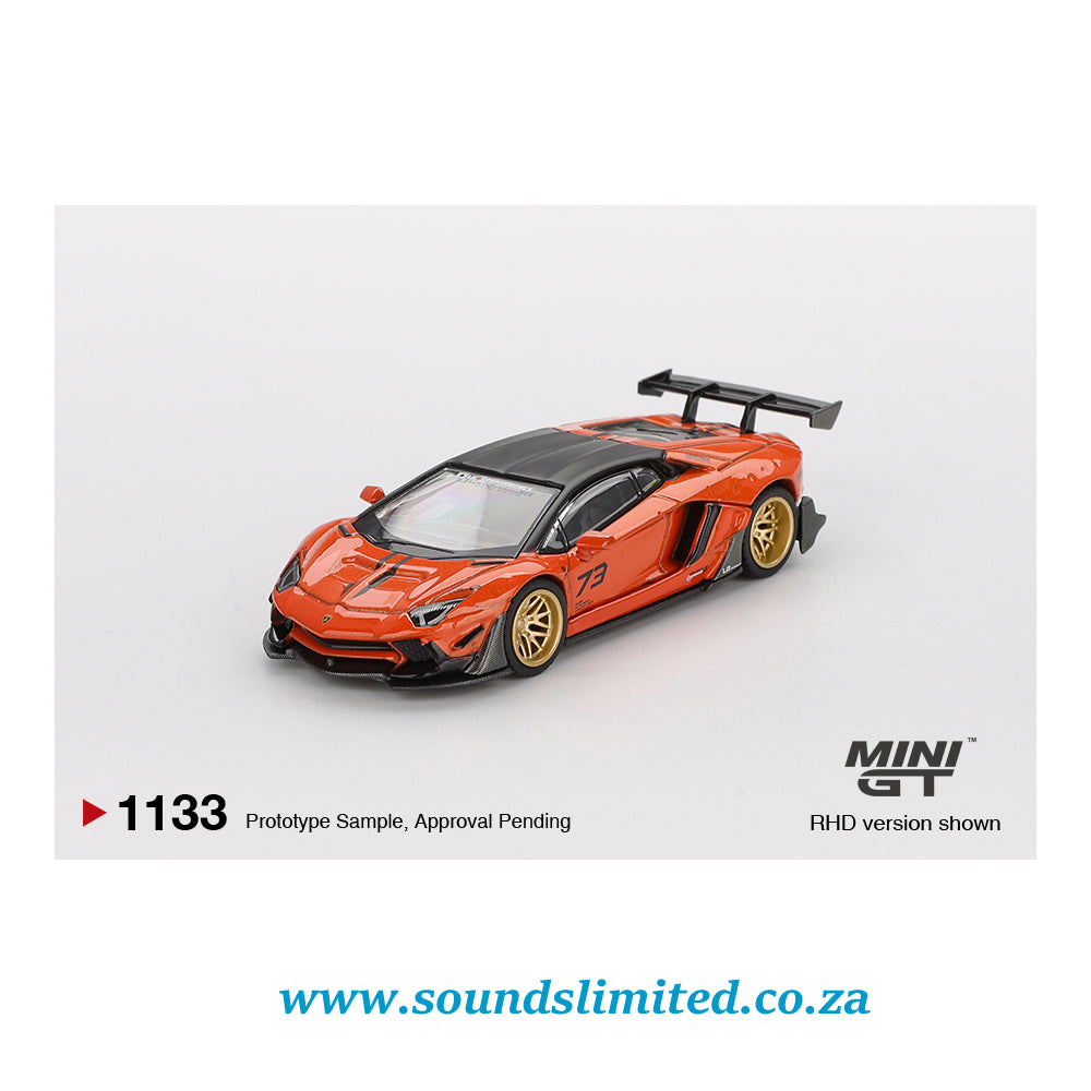 Mini GT #1133 LB★WORKS Lamborghini Aventador Limited Edition Orange MDX 2025