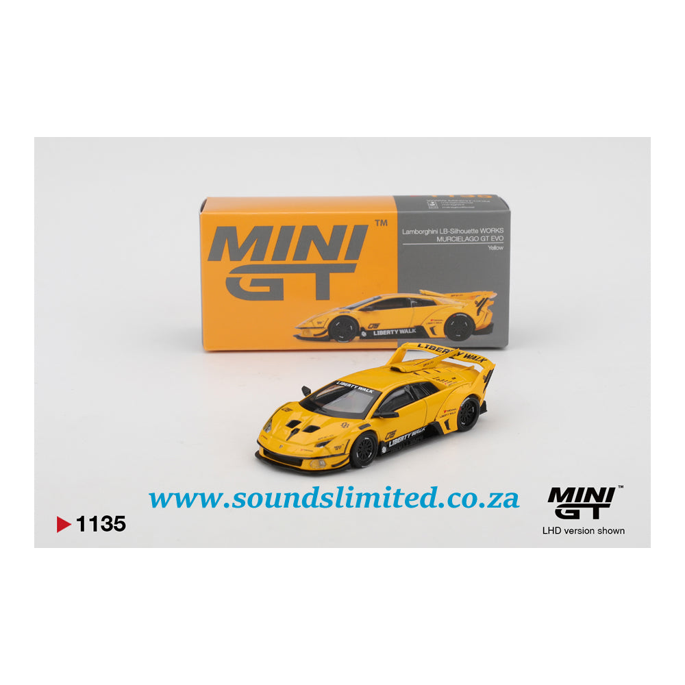 Mini GT #1135 Lamborghini LB-Silhouette WORKS MURCIELAGO GT Evo Yellow