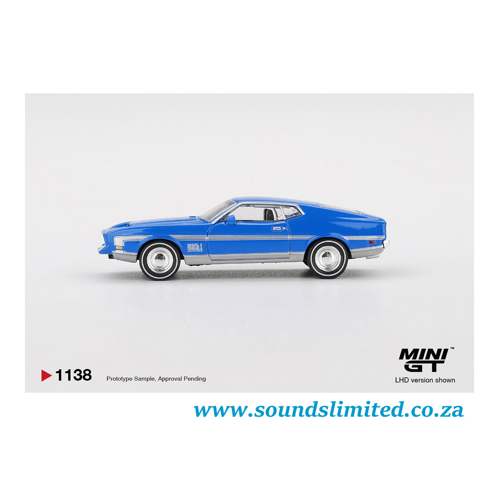 Mini GT #1138 Ford Mustang Mach 1 Grabber Blue