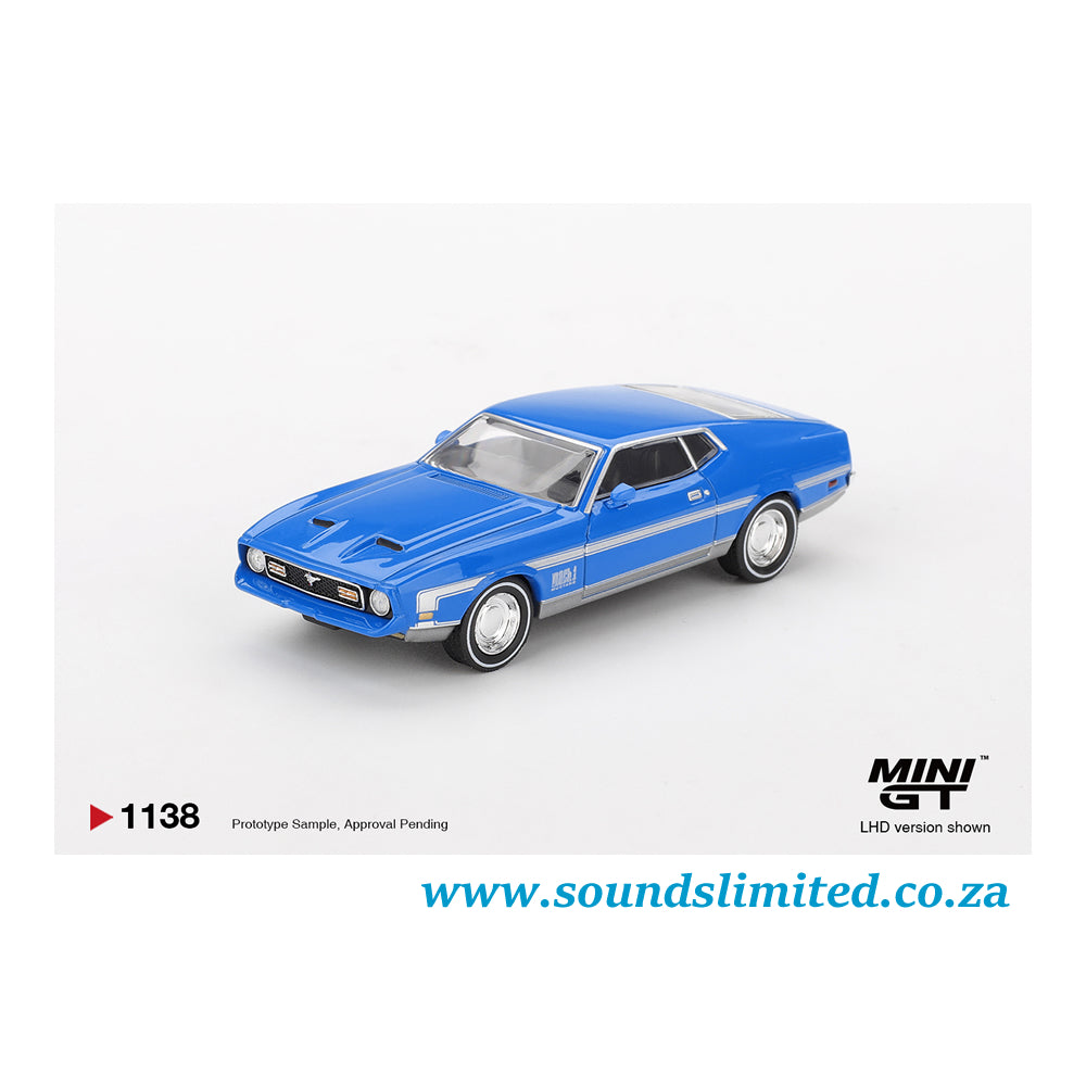 Mini GT #1138 Ford Mustang Mach 1 Grabber Blue