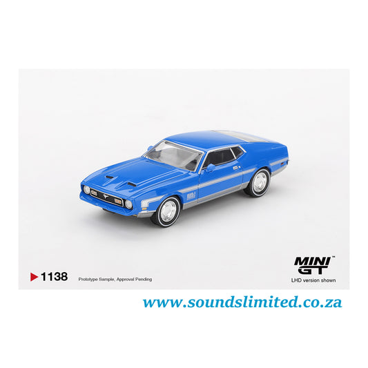 Mini GT #1138 Ford Mustang Mach 1 Grabber Blue