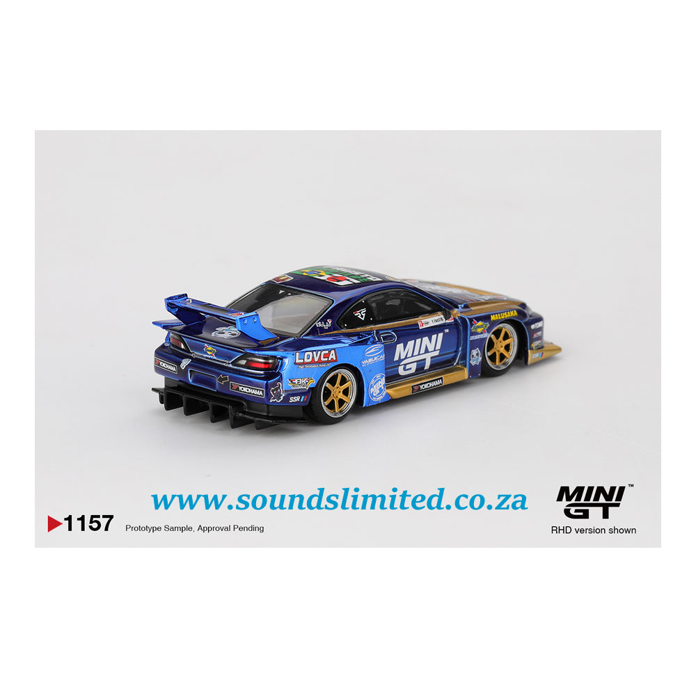 Mini GT #1157 Nissan Silvia (S15) LB-Super Silhouette #555 Team MINI GT Liberty Walk 2025 Formula Drift