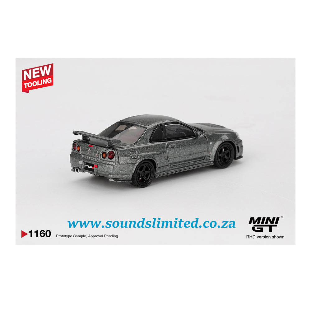 Mini GT #1160 Nissan Skyline GT-R Dark Metal Gray (NISMO BNR34 CRS Version)
