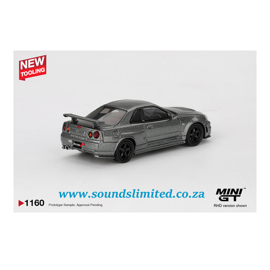 Mini GT #1160 Nissan Skyline GT-R Dark Metal Gray (NISMO BNR34 CRS Version)
