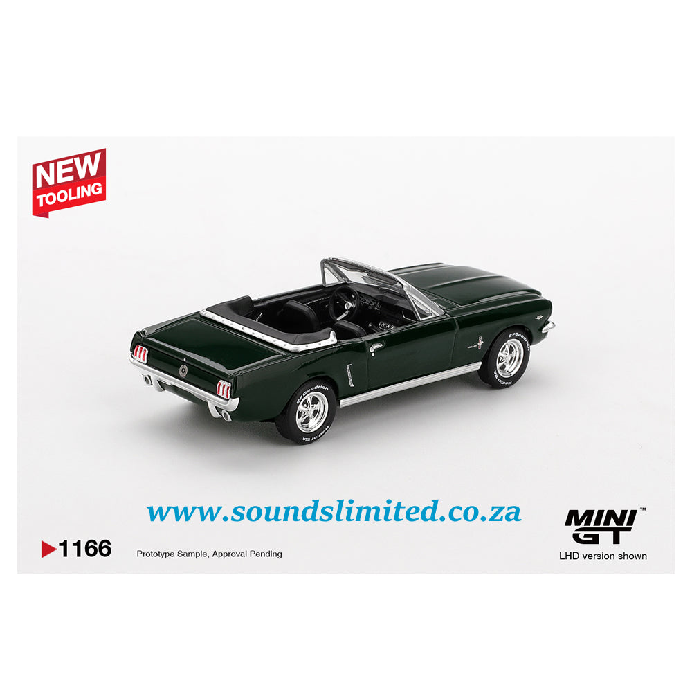 Mini GT #1166 Ford Mustang Convertible 1964 Highland Green