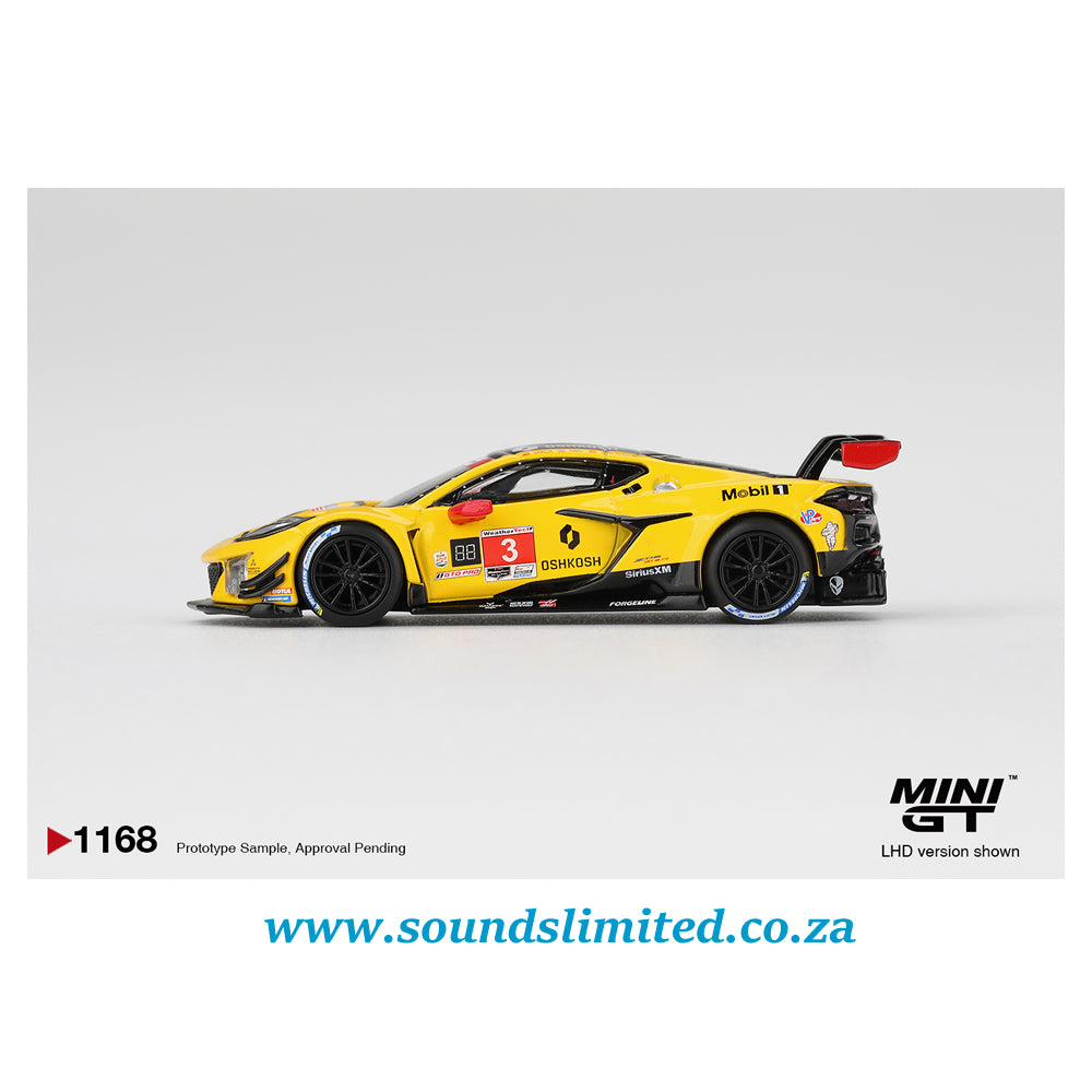 Mini GT #1168 Chevrolet Corvette Z06 GT3.R #3 Corvette Racing by Pratt Miller Motorsports 2025 IMSA Daytona 24 Hrs