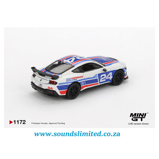 Mini GT #1172 Ford Mustang Dark Horse #24 Ford Performance Racing School