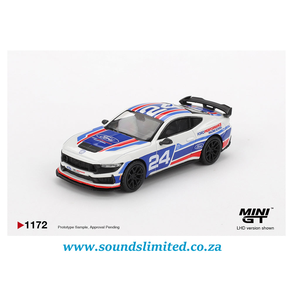 Mini GT #1172 Ford Mustang Dark Horse #24 Ford Performance Racing School
