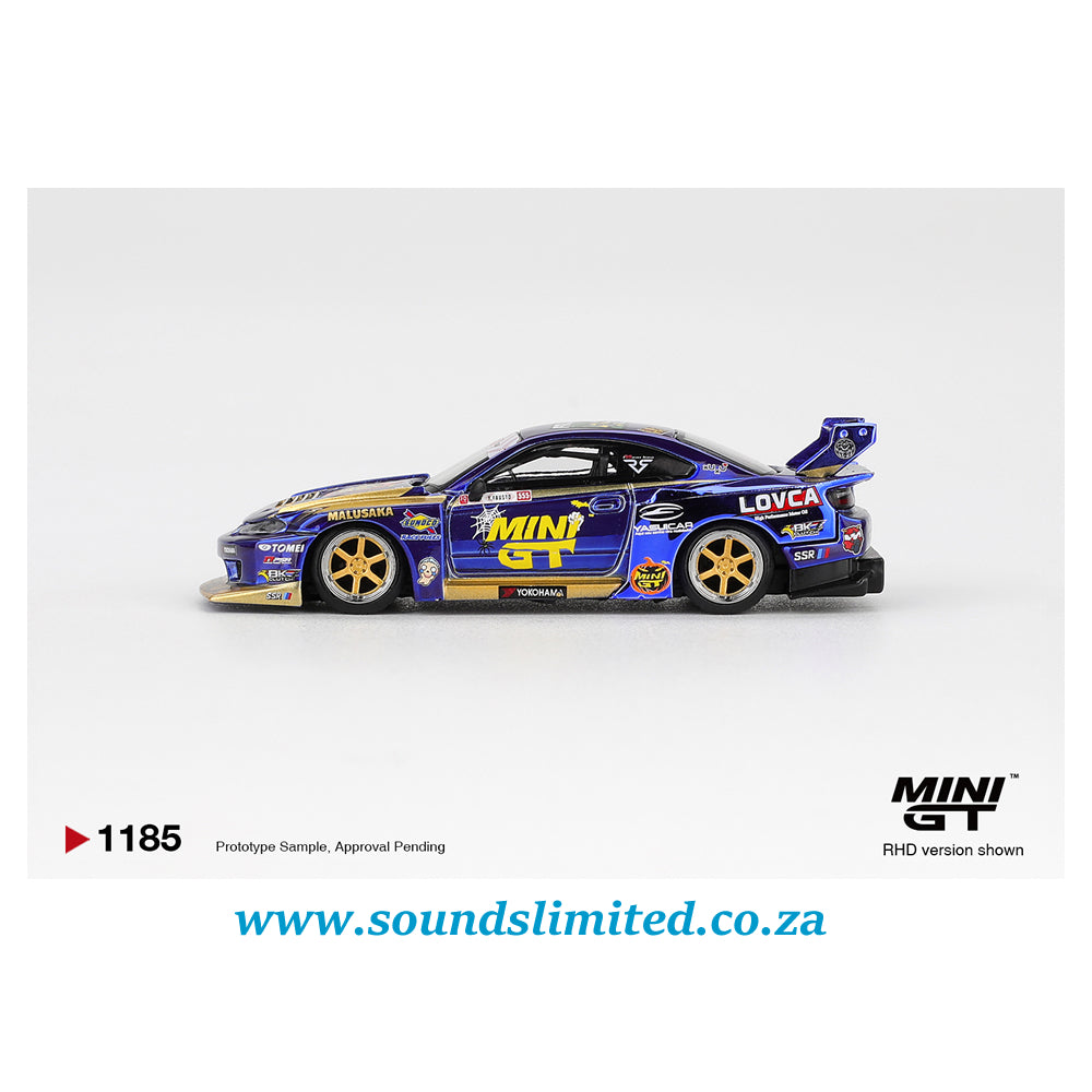 Mini GT #1185 Nissan LB-Super Silhouette S15 SILVIA #555 Team MINI GT Liberty Walk 2025 Formula Drift Halloween Special