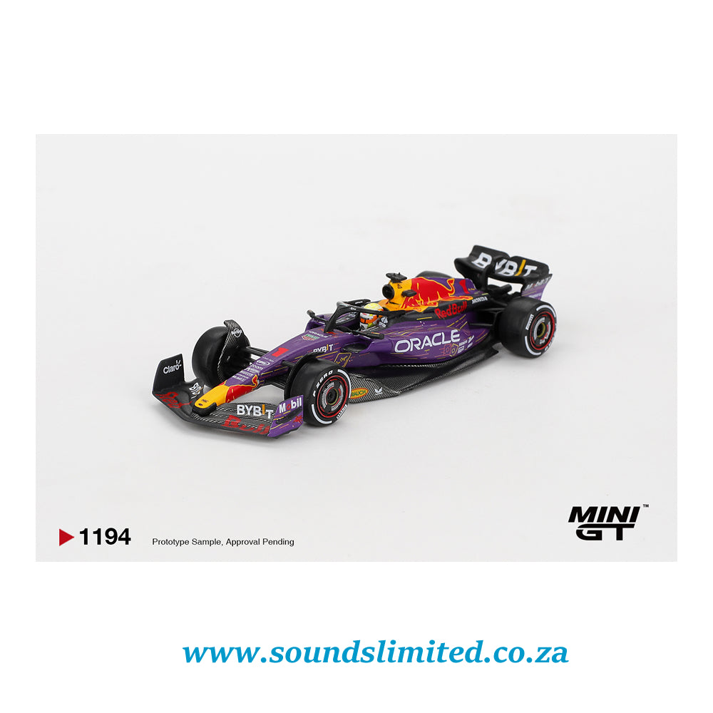 Mini GT #1194 Oracle Red Bull Racing RB19 #1 Max Verstappen 2023 F1 2023 Las Vegas GP Winner