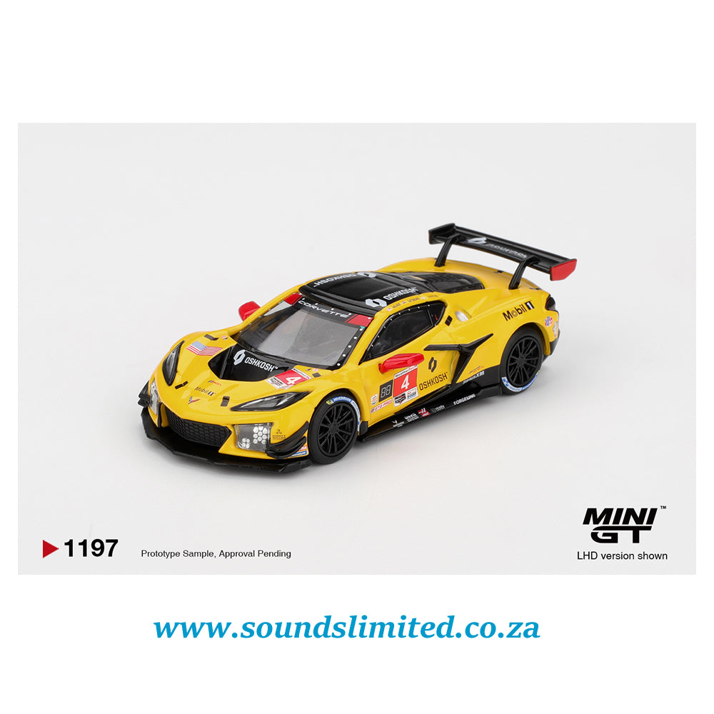 Mini GT #1197 Chevrolet Corvette Z06 GT3.R #4 Corvette Racing by Pratt Miller Motorsports 2025 IMSA Daytona 24 Hrs