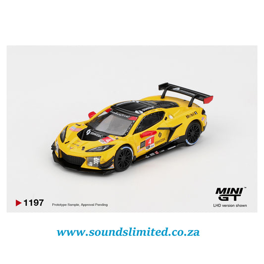 Mini GT #1197 Chevrolet Corvette Z06 GT3.R #4 Corvette Racing by Pratt Miller Motorsports 2025 IMSA Daytona 24 Hrs