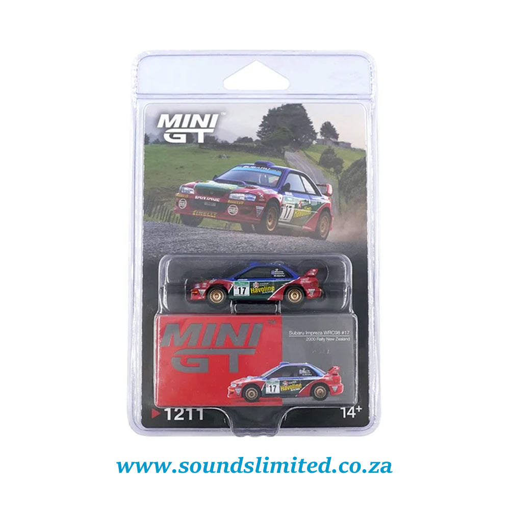 Mini GT #1211 Subaru Impreza WRC98 #17 2000 Rally New Zealand Blister