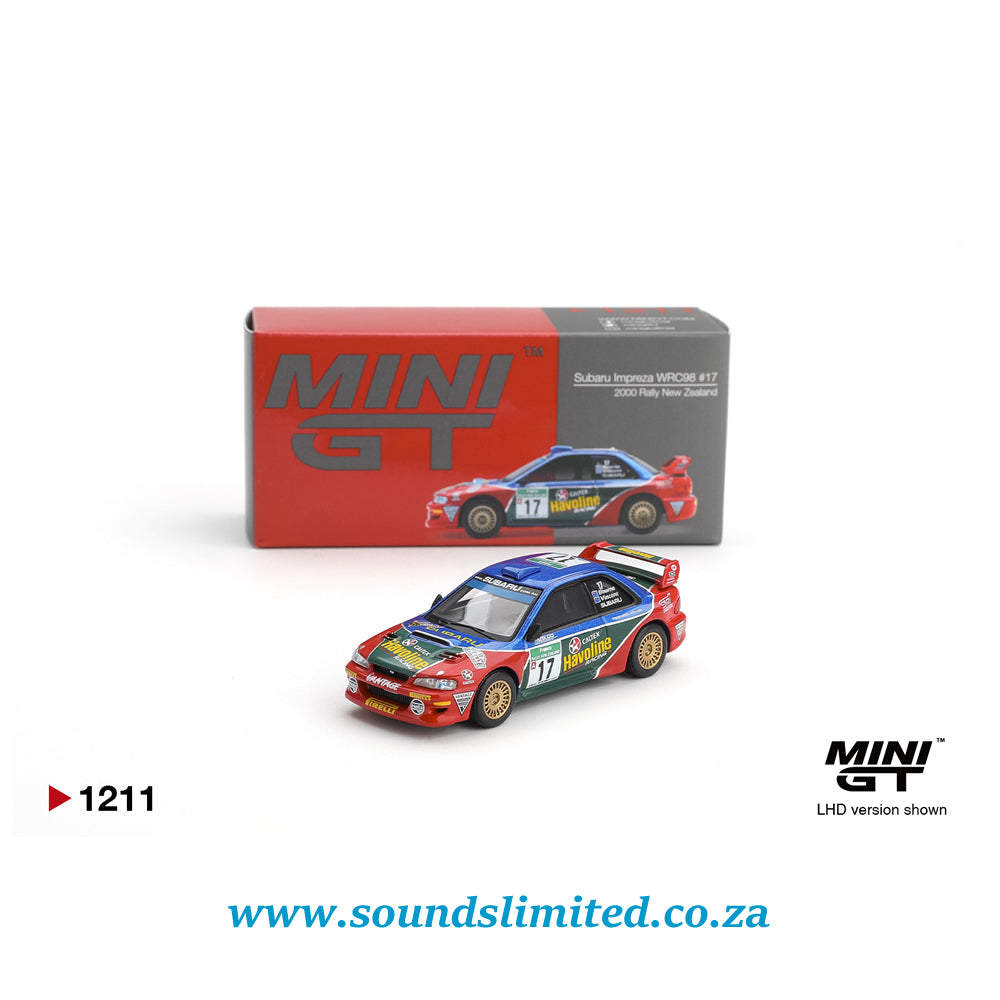 Mini GT #1211 Subaru Impreza WRC98 #17 2000 Rally New Zealand