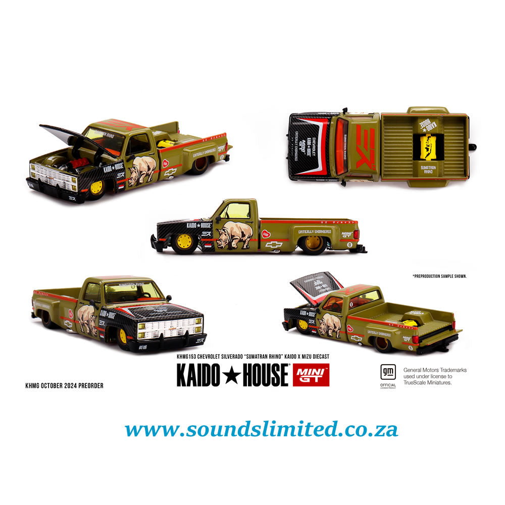 Mini GT *KAIDOHOUSE* #153 Chevrolet Silverado “Sumatran Rhino” KAIDO x MIZU Diecast