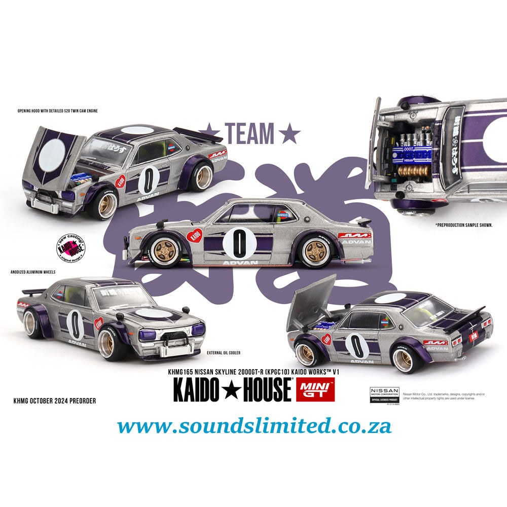 Mini GT KAIDO HOUSE - #165 Nissan Skyline 2000GT-R (KPGC10) Kaido Works V1