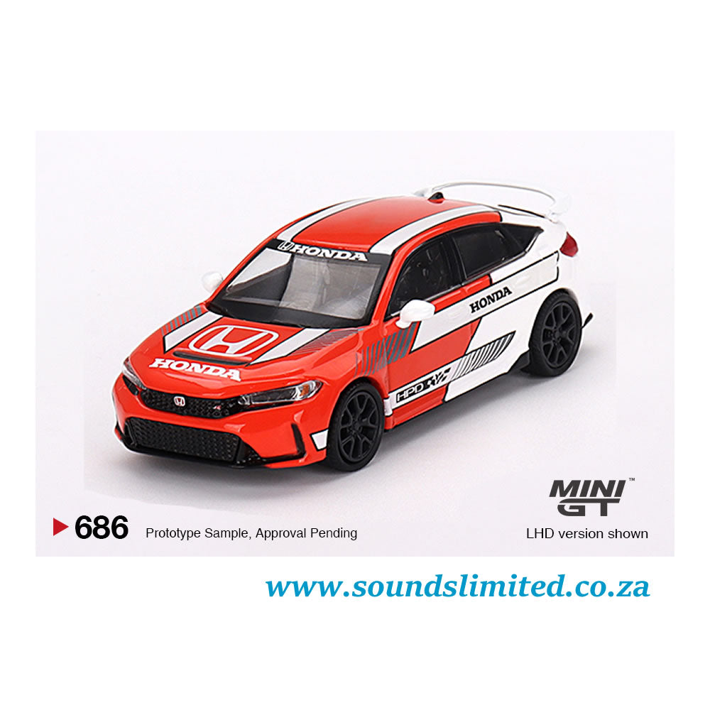 Mini GT #686 1/64 Honda Civic Type R #1 2023 Pace Car Red (LHD)
