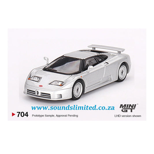 Mini GT #704 Bugatti EB110 GT Grigio Chiaro