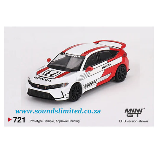Mini GT #721 Honda Civic Type R #2 2023 Pace Car White 1/64