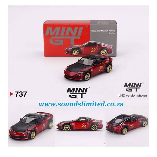 Mini GT #737 CLDC Exclusive Nissan Z LB Nation Works Gem Red