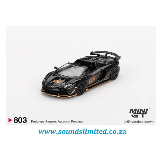 Mini GT #803 Lamborghini Aventador SVJ 63 Roadster Nero Aldebaran