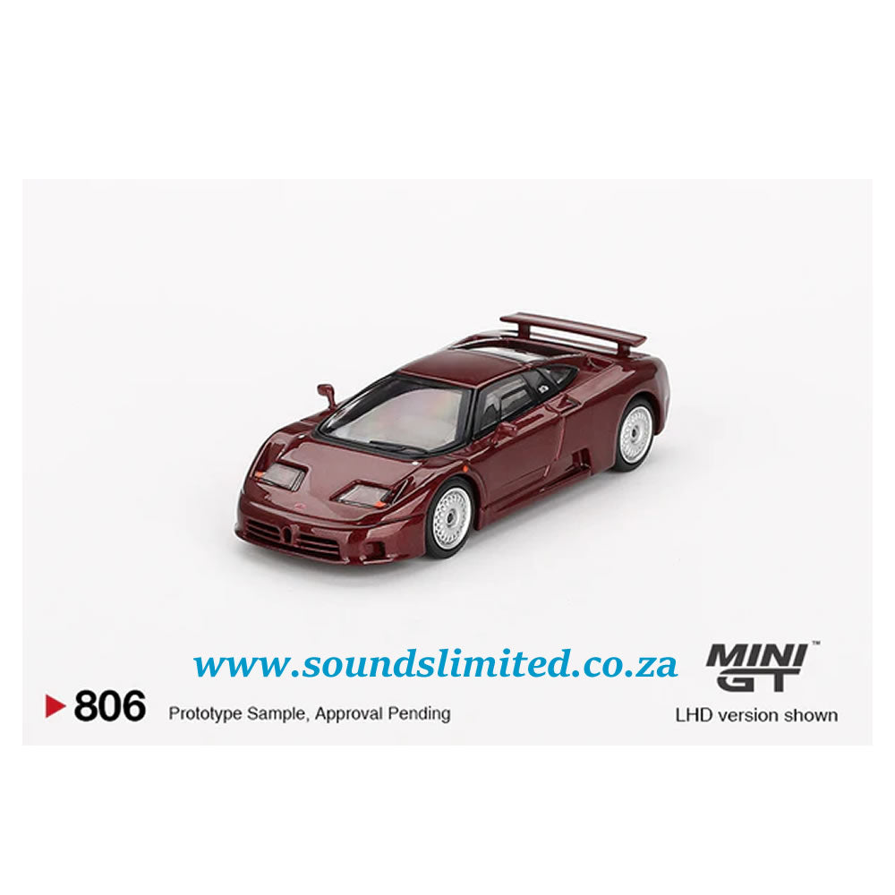 Mini GT #806 Bugatti EB110 GT Dark Red Metallic
