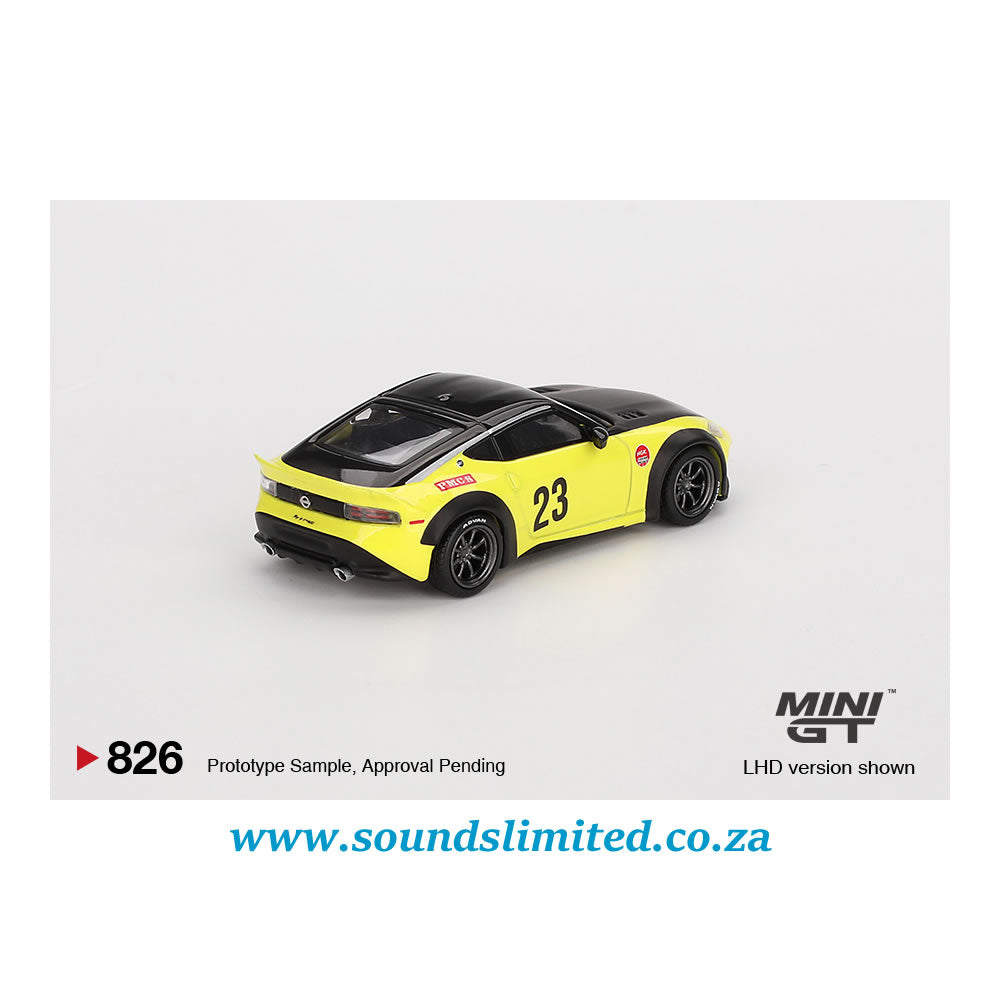 Mini GT #826 Nissan Z LB★NATION WORKS Ikazuchi Yellow