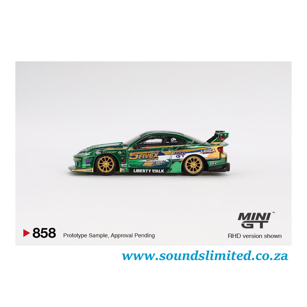 Mini GT #858 Nissan LB-Super Silhouette S15 SILVIA LBWK 2024 Fausto Racing Blister Packaging