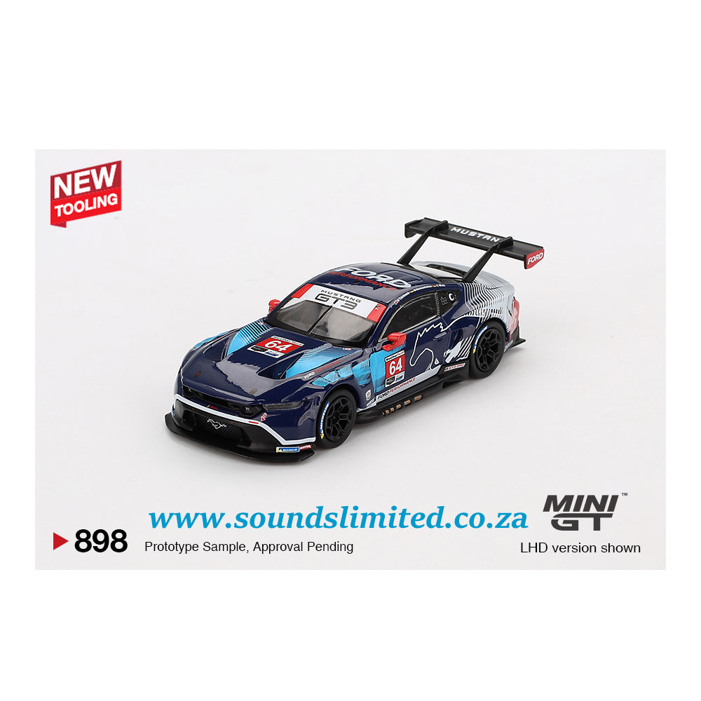 Mini GT #898 Ford Mustang GT3 #64 Ford Multimatic Motorsports 2024 IMSA Daytona 24 Hrs