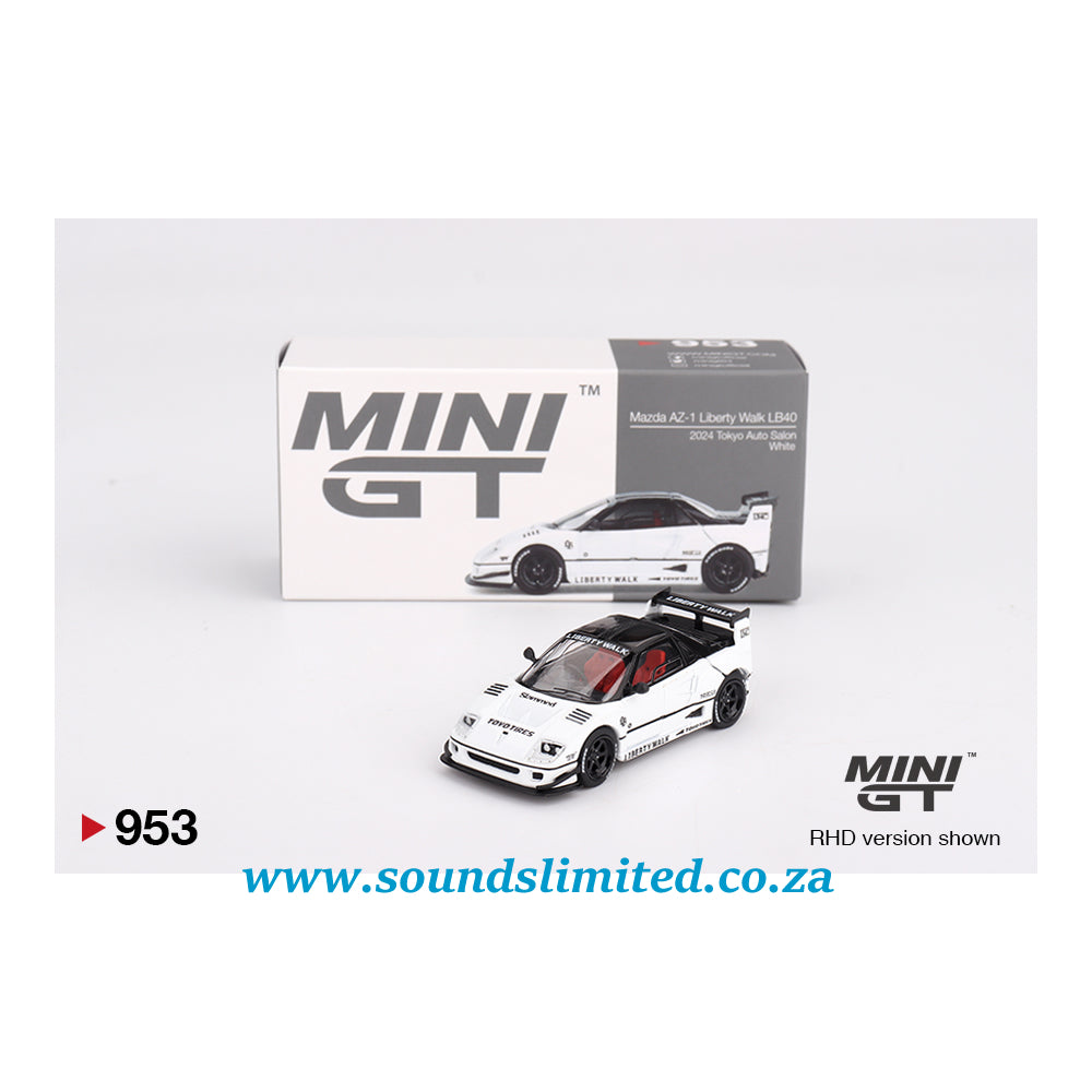 Mini GT #953 Mazda AZ-1 Liberty Walk LB40 White 2024 Tokyo Auto Salon