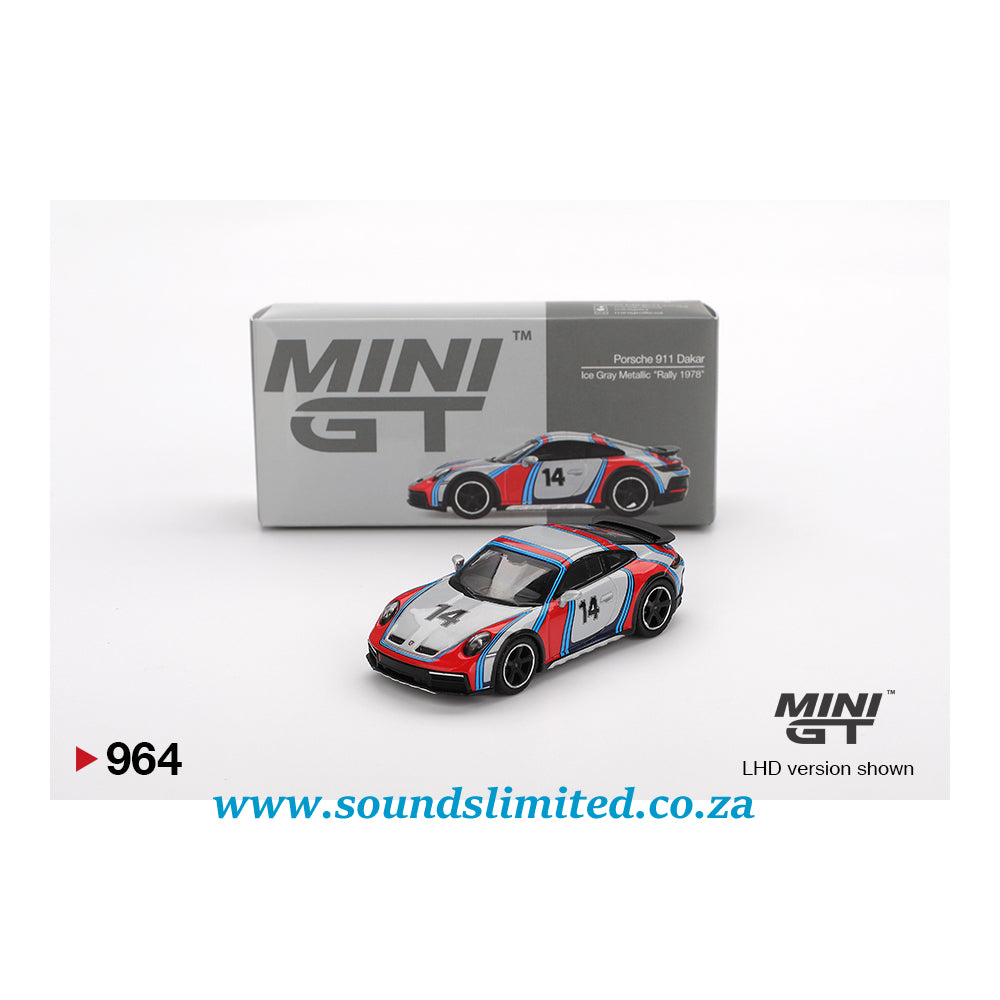 Mini GT #964 Porsche 911 Dakar Ice Grey Metallic "Rally 1978"