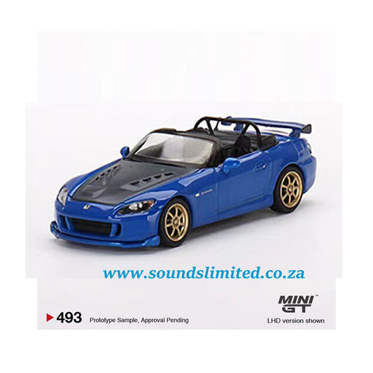 Mini GT #493 Honda S2000 (AP2) Mugen Monte Carlo Blue Pearl RHD