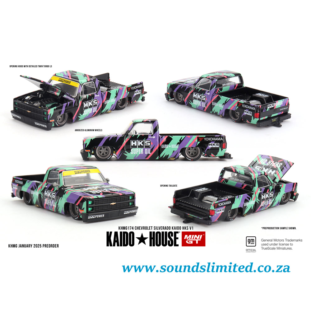 Mini GT Kaido House #174 Chevrolet Silverado KAIDO HKS V1