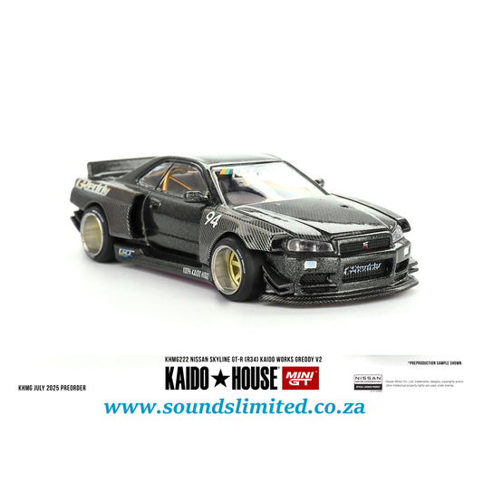 Mini GT Kaido House #222 Nissan Skyline GT-R (R34) Kaido Works GReddy V2
