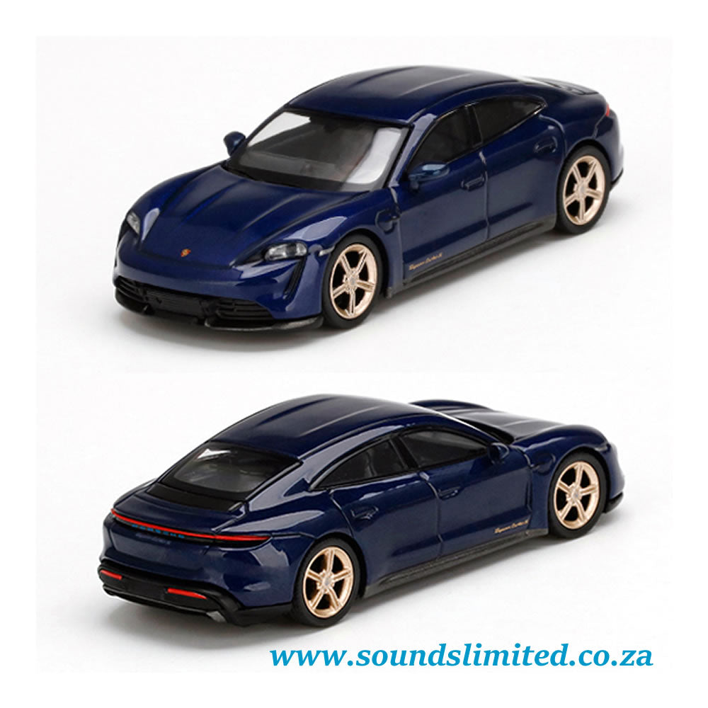 Mini GT Porsche Taycan Turbo S Gentian #339 Blue Metallic