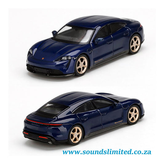 Mini GT Porsche Taycan Turbo S Gentian #339 Blue Metallic