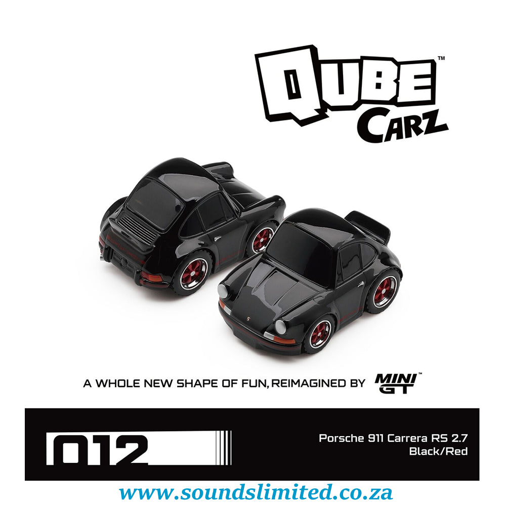 Mini GT Qube Carz #012 Porsche 911 Carrera RS 2.7 Black/Red QZ00702