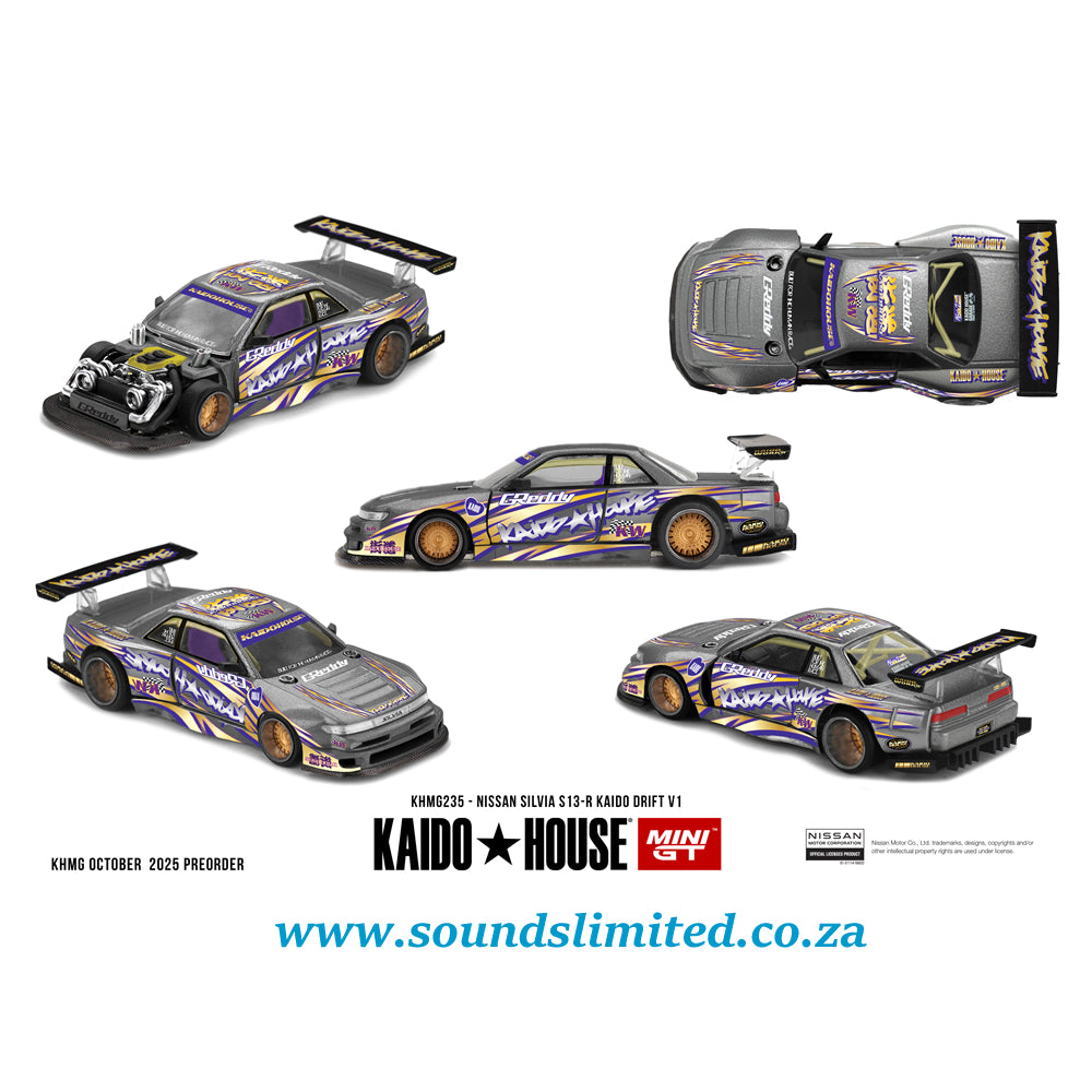 Mini GT X Kaido House #235 Nissan Silvia S13-R KAIDO DRIFT V1