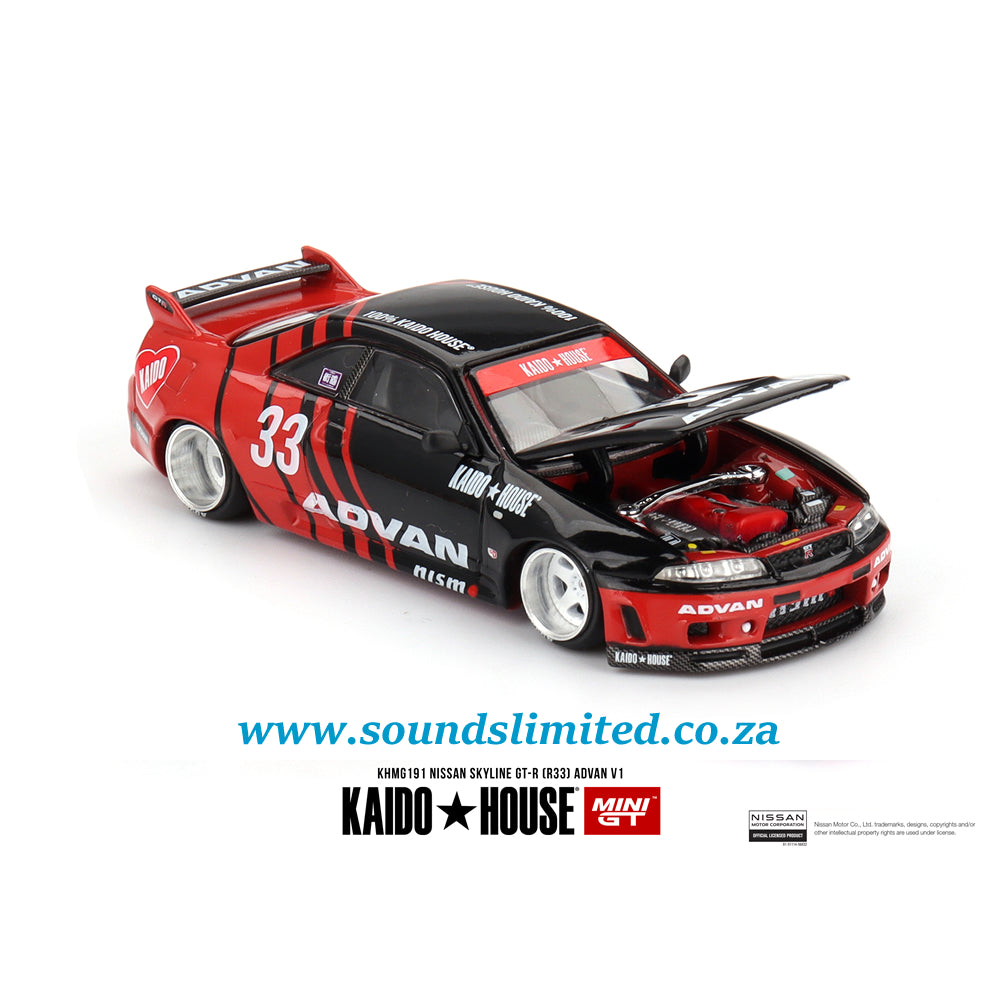 Mini GT x KAIDOHOUSE #191 Nissan Skyline GT-R (R33) Kaido Works ADVAN