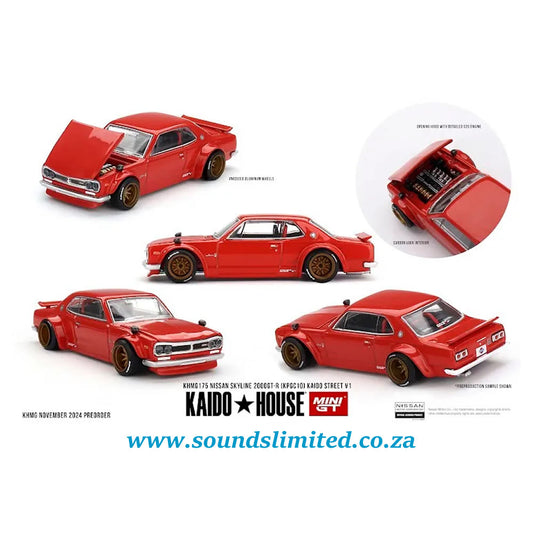 Mini GT x Kaido House #175 Nissan Skyline 2000GT-R (KPGC10) Kaido Street V1