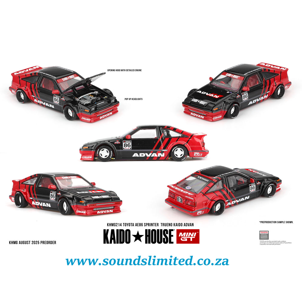 Mini GT x Kaido House #214 Toyota AE86 Sprinter Trueno Kaido ADVAN
