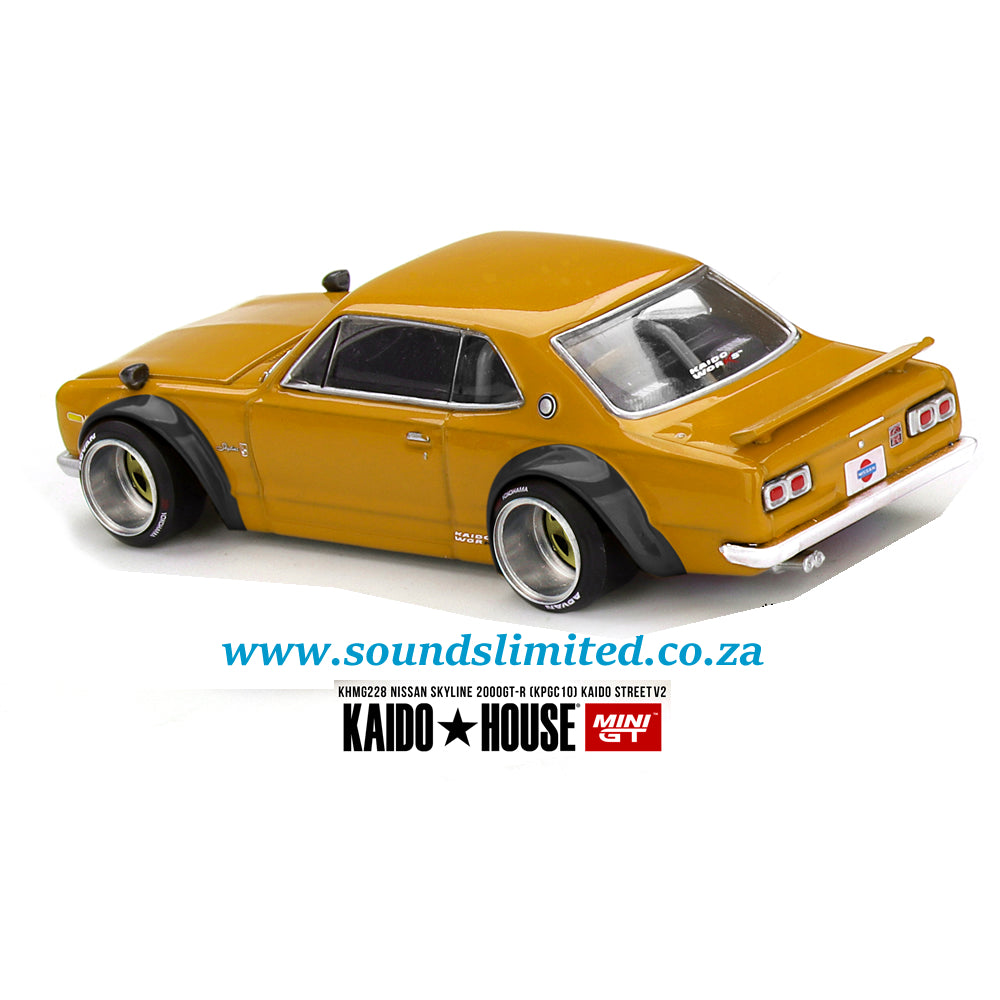 Mini GT x KaidoHouse #228 Nissan Skyline 2000 GT-R (KPGC10) Kaido Street V2