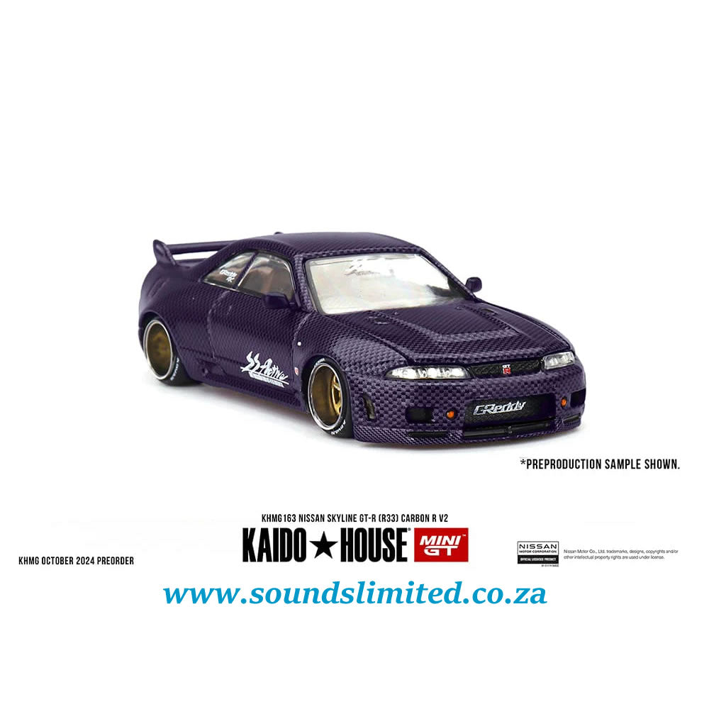 Mini Gt x KaidoHouse #163 Nissan Skyline GT-R (R33) Active Carbon R V2