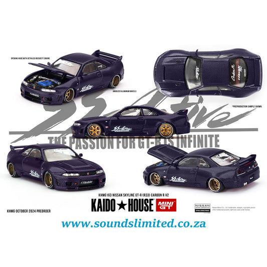 Mini Gt x KaidoHouse #163 Nissan Skyline GT-R (R33) Active Carbon R V2