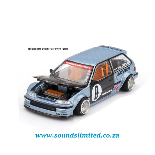 Mini Gt x KaidoHouse Honda Civic (EF) Kaido Roulette V1 #179